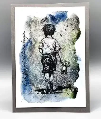 2025 New Stamps For DIY Scrapbooking Crafts Maker Photo Album Template Handmade Decoration Holding Bear Doll little boy Girl