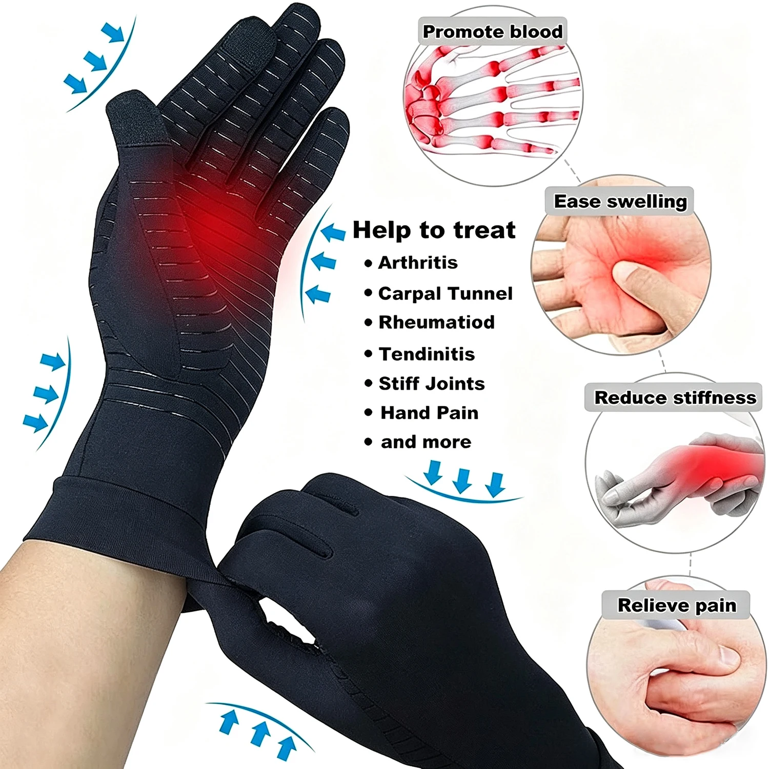 Arthritis Compression Gloves, - Knit Glove Touch Screen recension och pris
