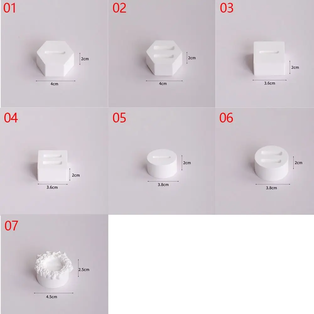 جديد الأبيض الجبس مجوهرات حلقة عرض الرف خفيفة الوزن الإبداعية صندوق عرض تخزين حامل التصوير الدعائم