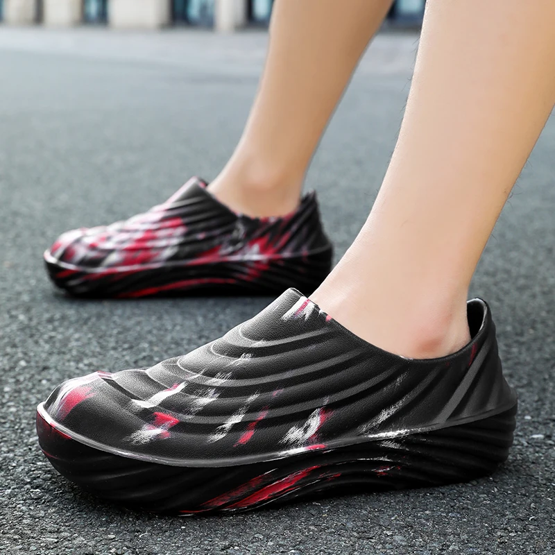 شباشب رجالية أنيقة صنادل رجالية للشاطئ مريحة أحذية حديقة مانعة للانزلاق شباشب صيفية غير رسمية مقاومة للانزلاق والزيت #5