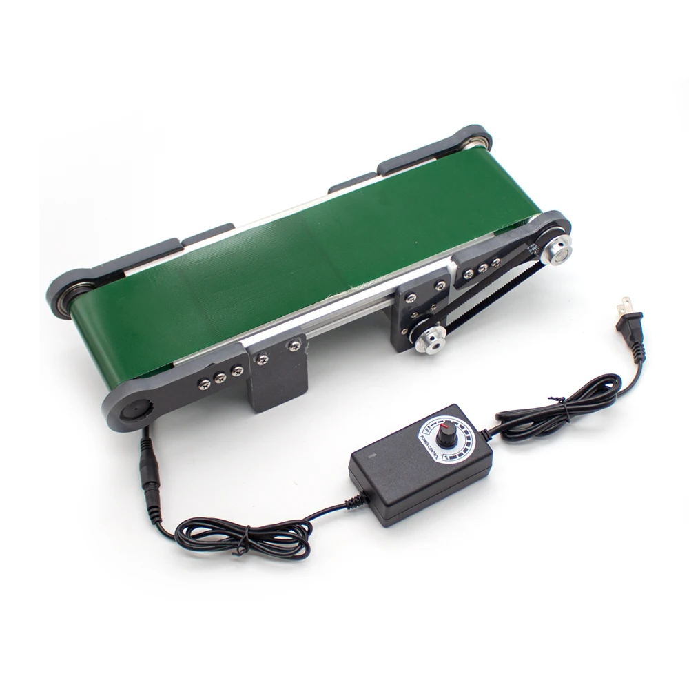 Electric Desktop Conveyor Belt Speed Adjustable DIY Elevator Model Friction Experiment Device 0-116RPM 100x350MM
