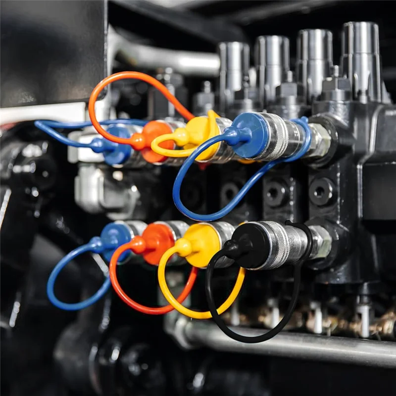 ISO7241-A (ISO-A) غطاء غبار ذكر المقرنة الهيدروليكية وغطاء قابس أنثى، مجموعة تركيب غطاء المكونات الهيدروليكية-POS