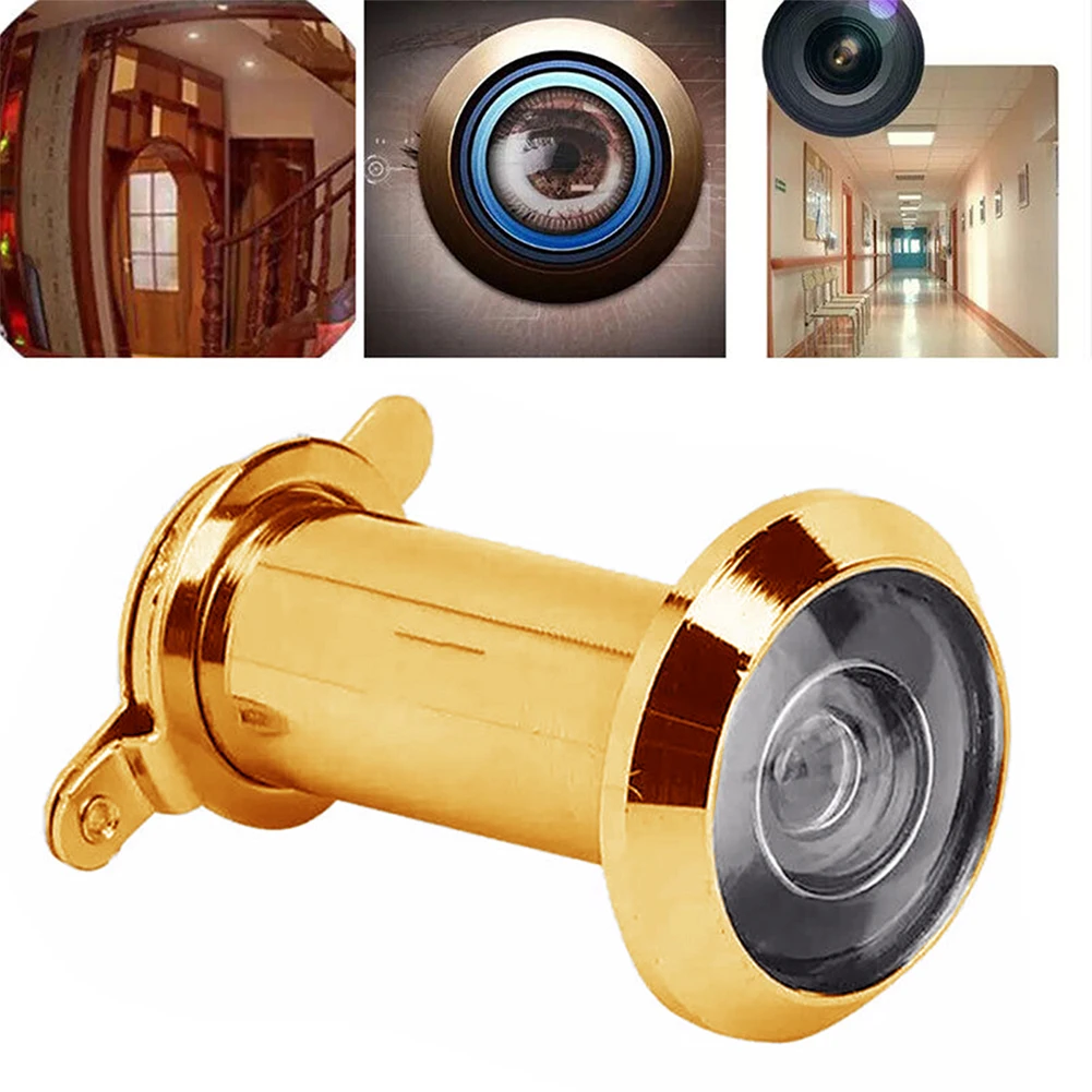 Metal Door Peephole Viewer Wide Angle 220 Degree Eye Sight 220 Degree Glass Lens Convenient Installation Easy Installation