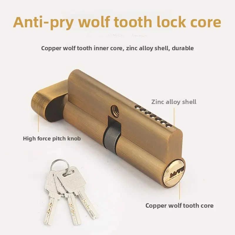 Новый дверной замок из цельного дерева в китайском стиле для внутренних спален, магнитный/бесшумный латунный замок с ручкой для бытовых дверей