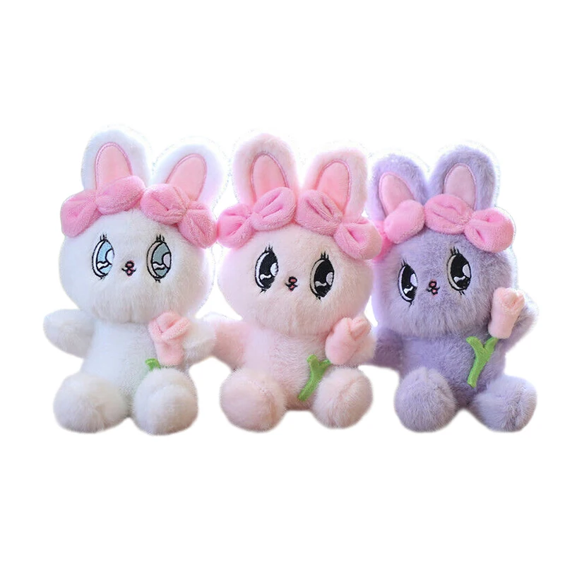 Porte-clés lapin en peluche pour enfants, jouet en peluche mignon, lapin Esther, pendentif de sac, joli cadeau d'anniversaire pour fille, doux