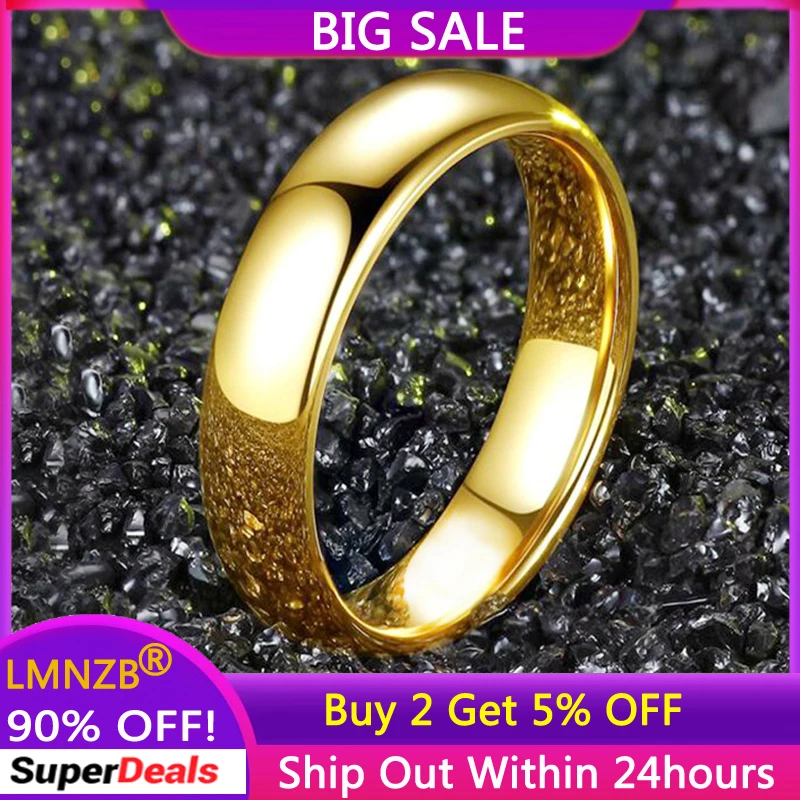 Never Fading Golden Titanium Steel Rings for Women Men Allergy Free Wedding Bands Fashion Accessories Lover‘s Gift  Jewelry