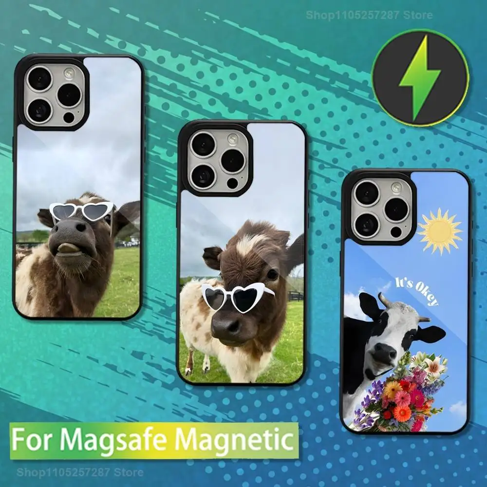 

Animal Dairy Cow Cute For iPhone 16,14,13,15,11,12,17,Plus,Mini, Pro,For Magsafe,Max,Magnetic Wireless Charging Case