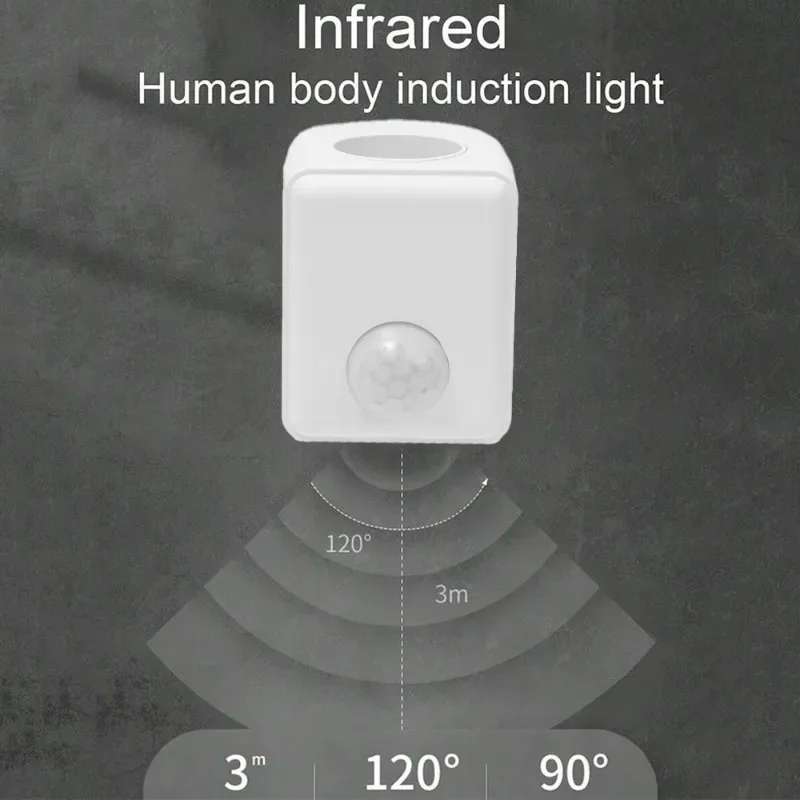 Neue AC110-220V Wand Montiert LED Menschlichen Infrarot Sensor Lampe Halter Intelligente Verzögerung E27 Schraube Port Sensor Lampe Kopf Adapter