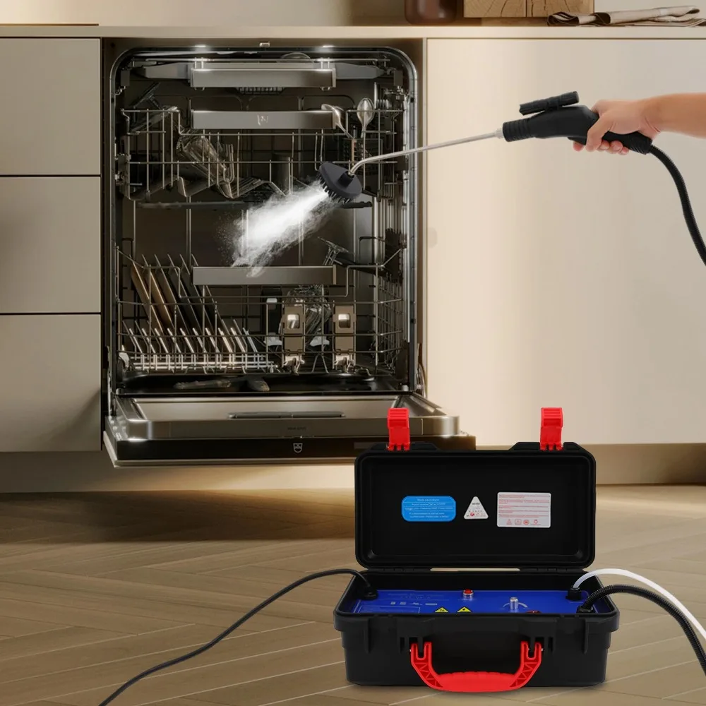Nettoyeur vapeur 220V 3000W, élimination puissante de la graisse, deux modes de nettoyage : eau froide et vapeur, ABS résistant à l'usure, nettoyeur de surface efficace