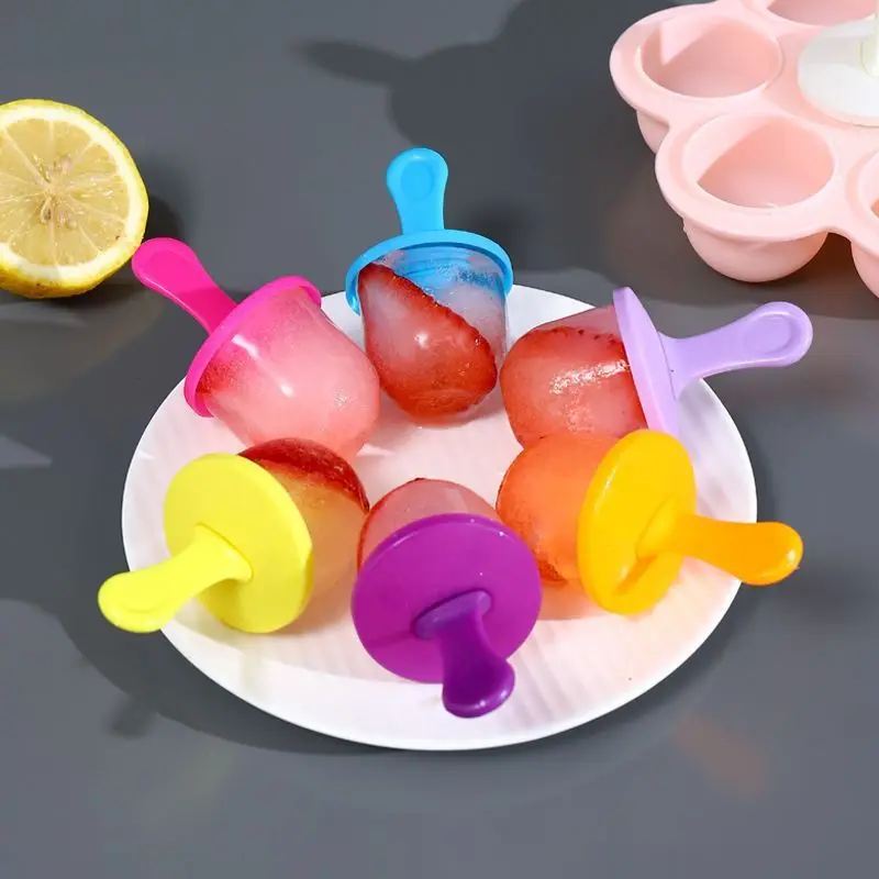 7-hole spherical popsicle mold DIYcute homemade ice cream fruit milk shake mold ice cube mold for home use Kitchen accessories