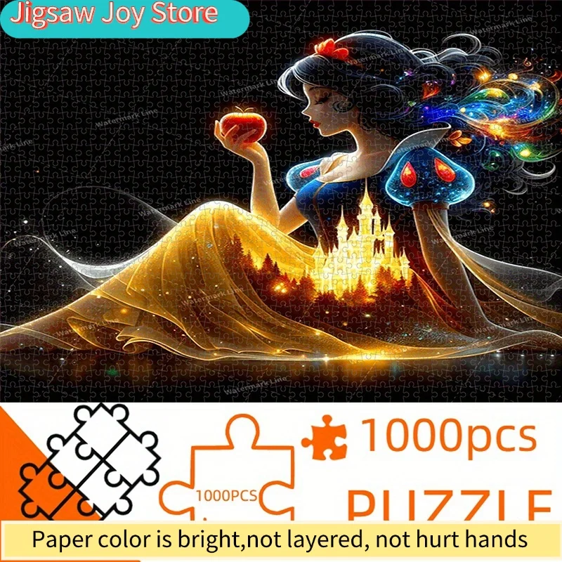 

Набор из 1000 деталей: бумажный пазл, DIY-пазл, Белоснежка, Сказка, Замок, пазл для взрослых, бумажный пазл, подходит для расслабляющего занятия, для дома