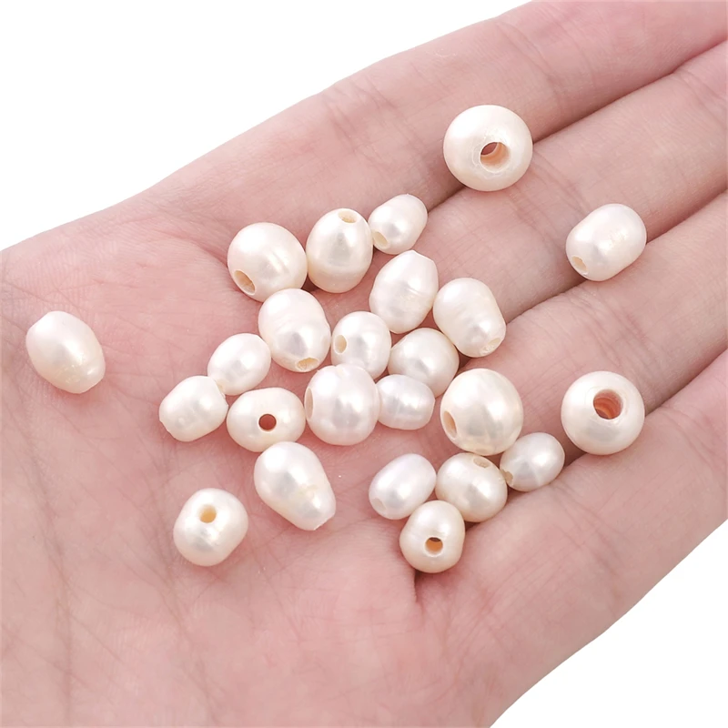 1Pcs Natural Freshwater Pearl Beads High Quality Irregular Shape Punch Loose Beads for Nail Art DIY Craft Garment Supply