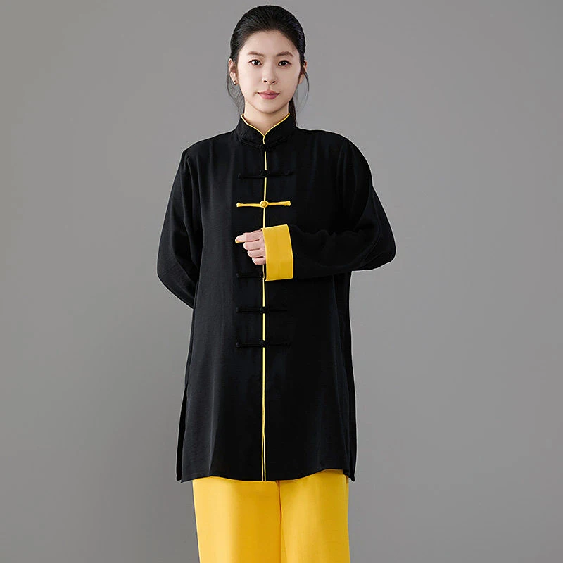 Premium Unisex Tai Chi Kung Fu Practice Uniform Set 2025 New Breathable Flowy Silk Blend Fabric for Competition & Daily Pract