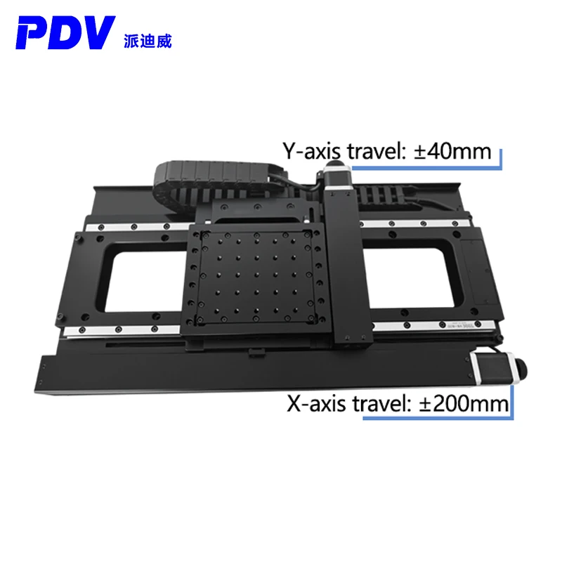 Electric XY two-dimensional overall translation stage, X-axis ±200mm, Y-axis ±40mm, 100mm per second