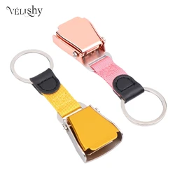 Keyes Airplane Airline Small Aviation Gifts Seat Belt Mini Safety Seatbelt Plane Buckle Keychain Strap Key Chain For Bag Flight