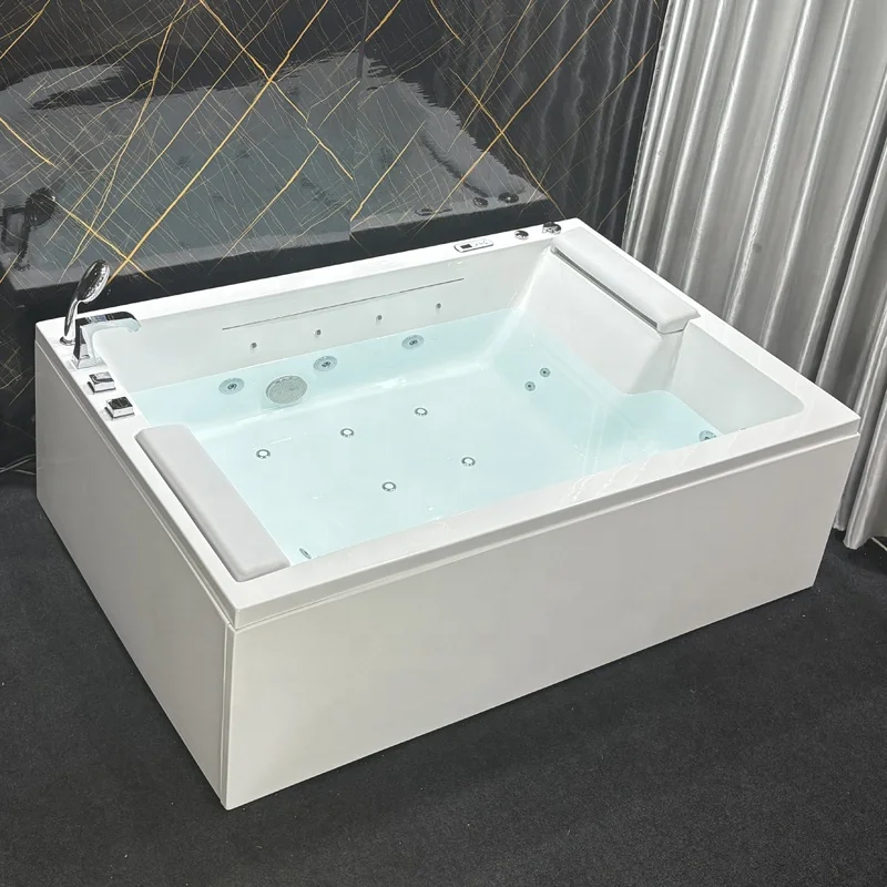 2 Person Deluxe Bathroom Bathtub LED Massage Whirlpool SPA Acrylic Bathtub Spa Jacuzzi Suitable for Villa