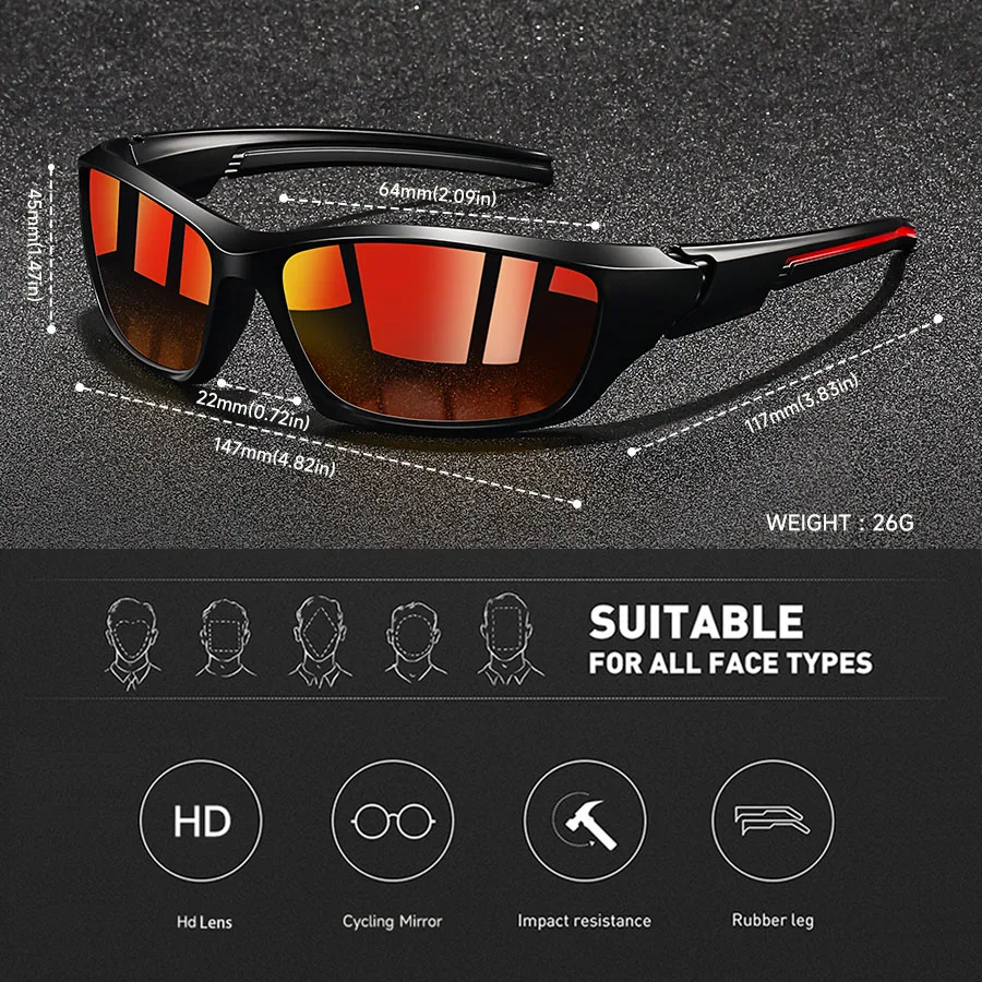 2 PiecesFashion Vintage Fishing Cycling Sports Sunglasses Men Women Running Mountaineering Sport Man Sun Glasses UV400 Eyewear