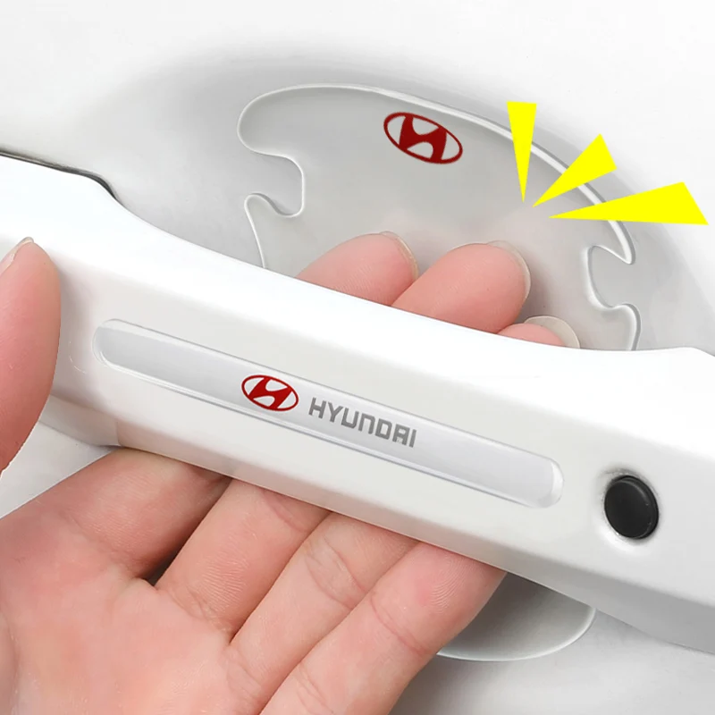 لشركة هيونداي لين توكسون كونا سوناتا فيلوستر i30 i20 شفافة تصفيف السيارة مقبض الباب حماية ملصقات وعاء الباب الخارجي #1