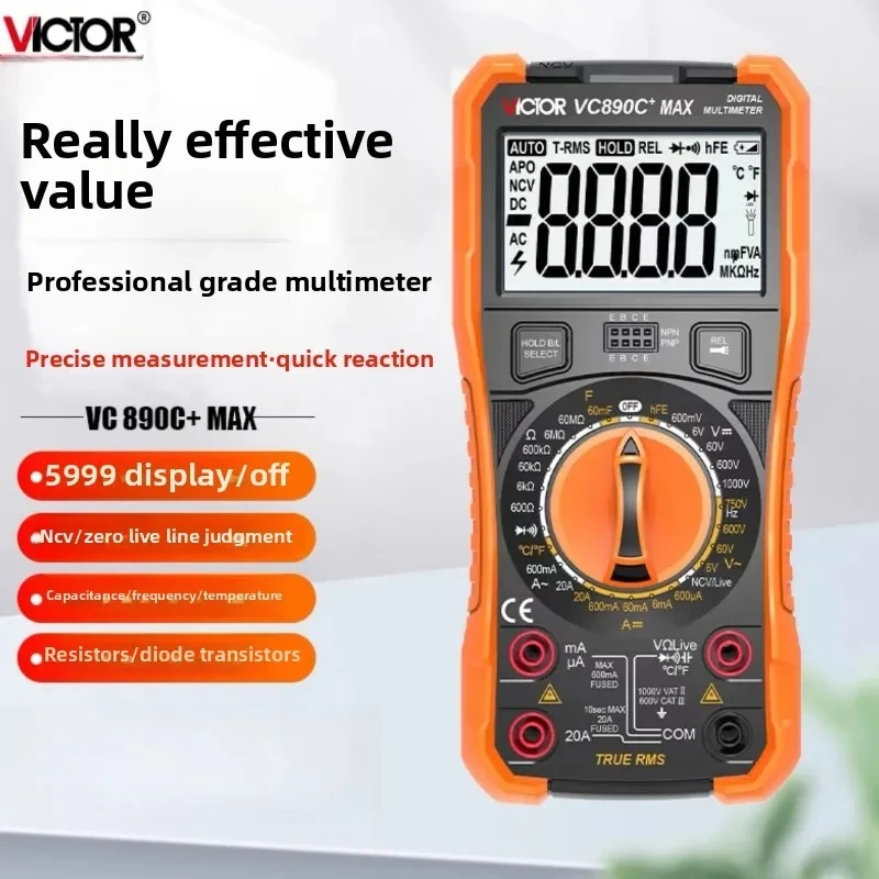 

Victory VC890C+/890D Multimeter High Precision Digital Multifunctional Universal Meter with Capacitance for Electricians