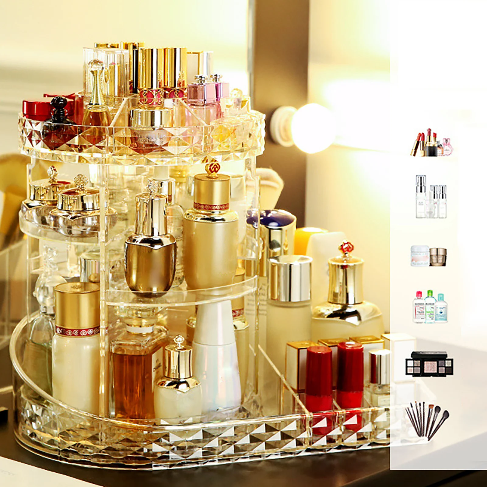 360° Rotating Makeup Cosmetic Rack Holder Lipstick/Perfume Storage Organizer