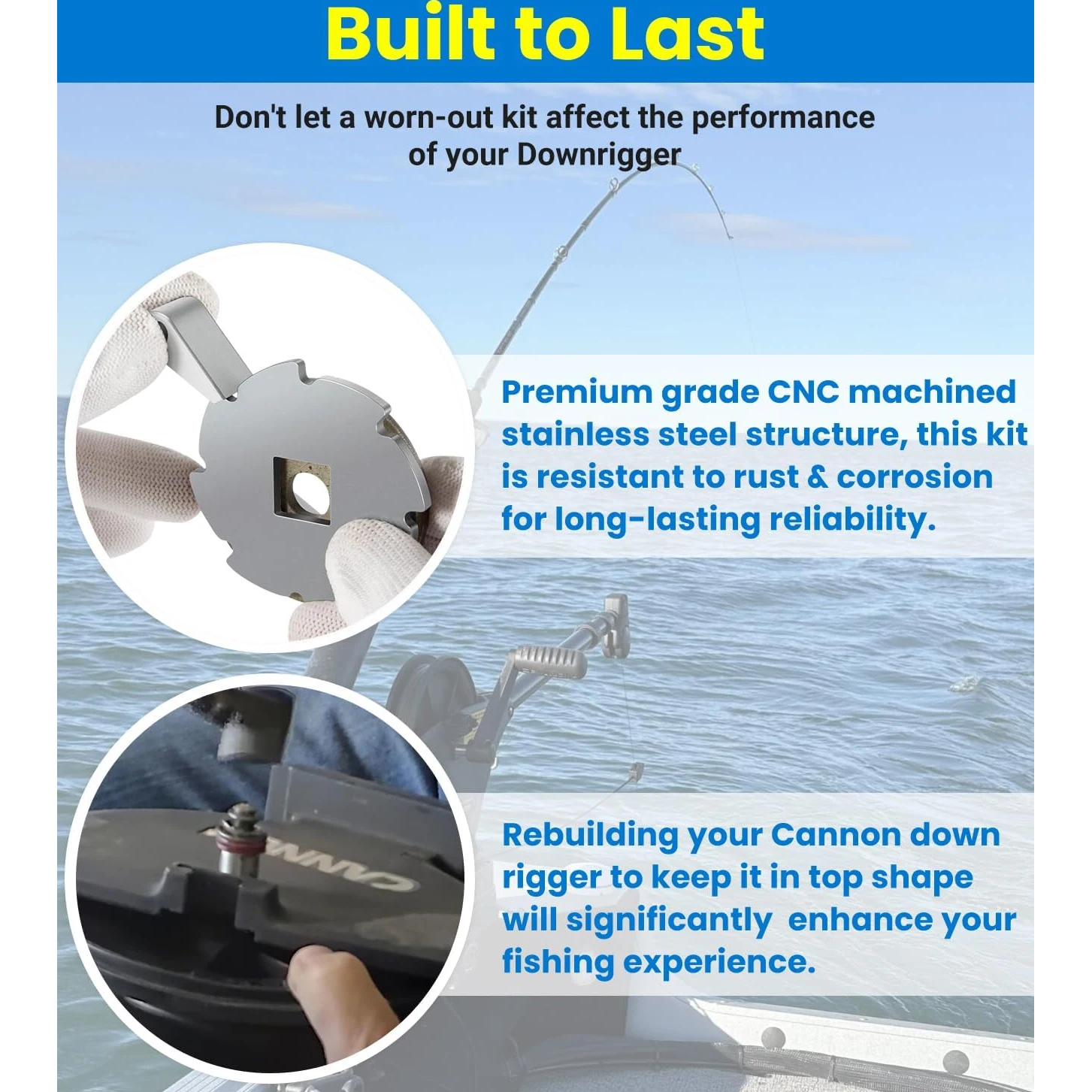 ANX Downrigger Uni-Troll/Easi-Troll Reparatursatz für Cannon Manuelle Downrigger Wartungssatz Hundespannrolle, Feder, Kupplungspolster – Detail 10