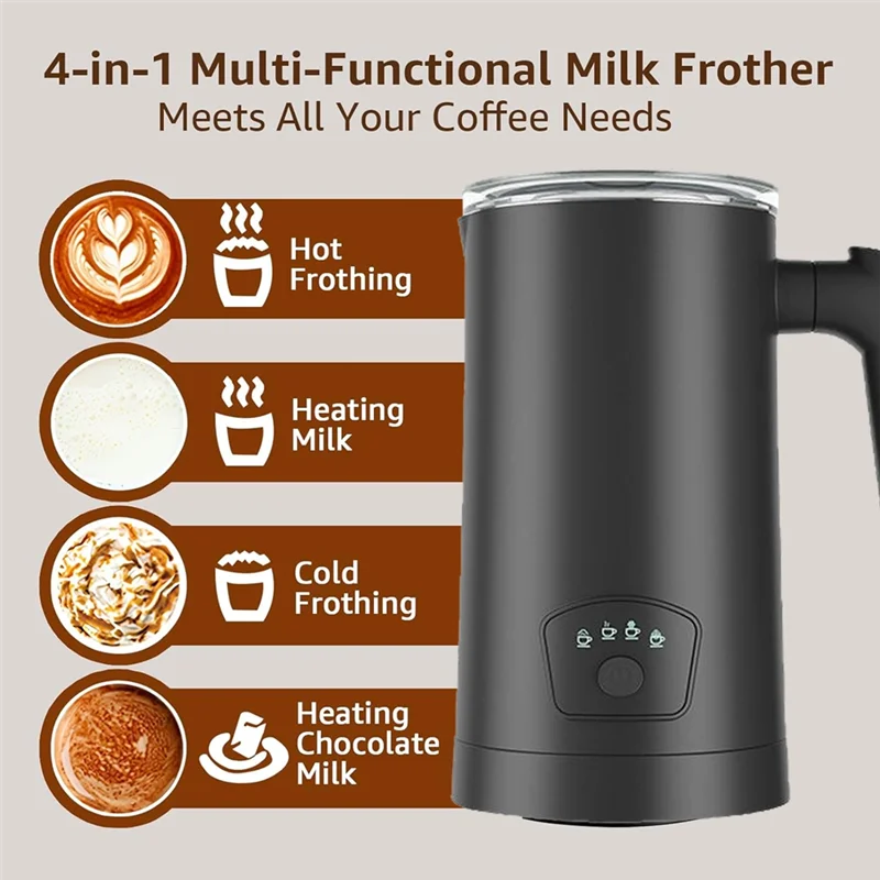 

Full-Automatic Milk Frother Milk Frother 4 In 1 Electric Steamer Frother Foam Maker For Coffee Hot Chocolate-A77G