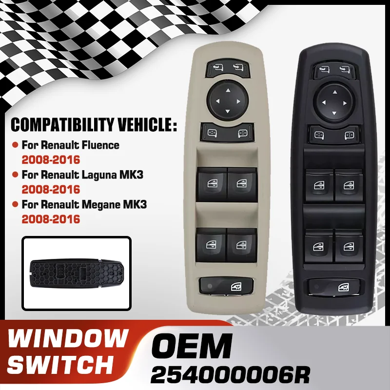 

Car Power Window Switch Master Panel For Renault Fluence Renault Laguna Renault Megane Renault Samsung Renault Scala 254000006R