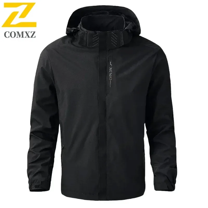 COMXZ رجالي 2025 طبعة جديدة سترة رياضية خفيفة الوزن تصميم مريح بقلنسوة لصيد الأسماك والعمل سترة واقية مقاومة للماء #1