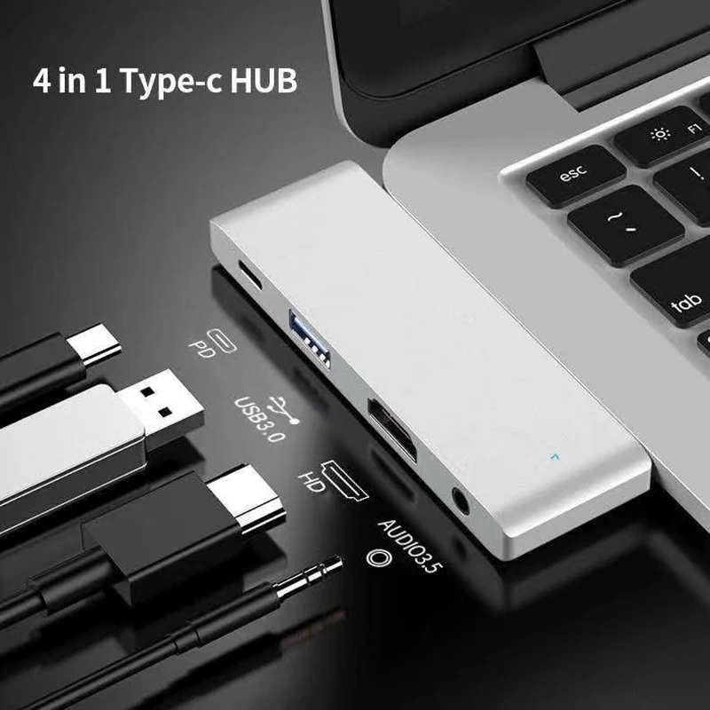 Type C Dock Hub USB C To HDMI-compatible 4K USB-C Adapter for MacBook Pro Type C Dock for IPad Pro 2018 Macbook Pro Samsung S9