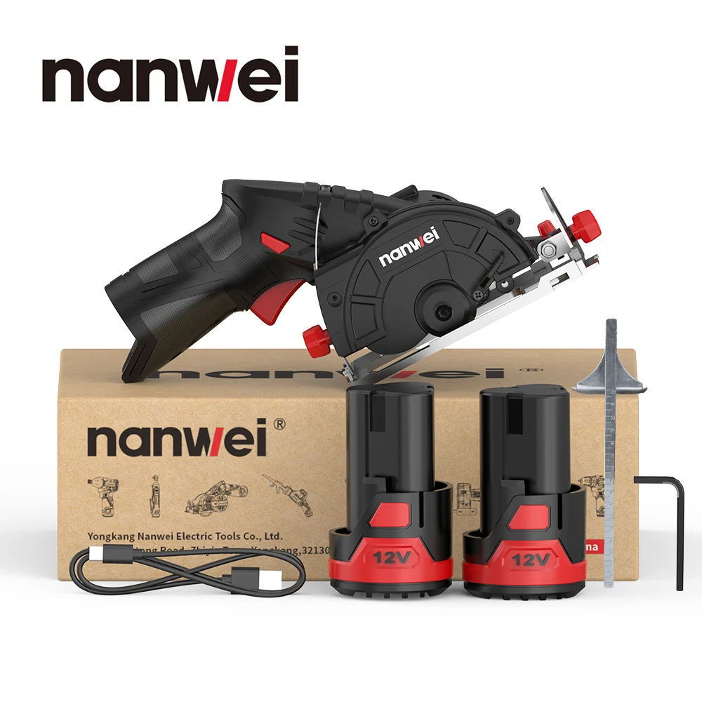 Nanwei Type--C Mini Electric Circular Saw 12V Portable Power Tool for DIY Crafts And Woodworking