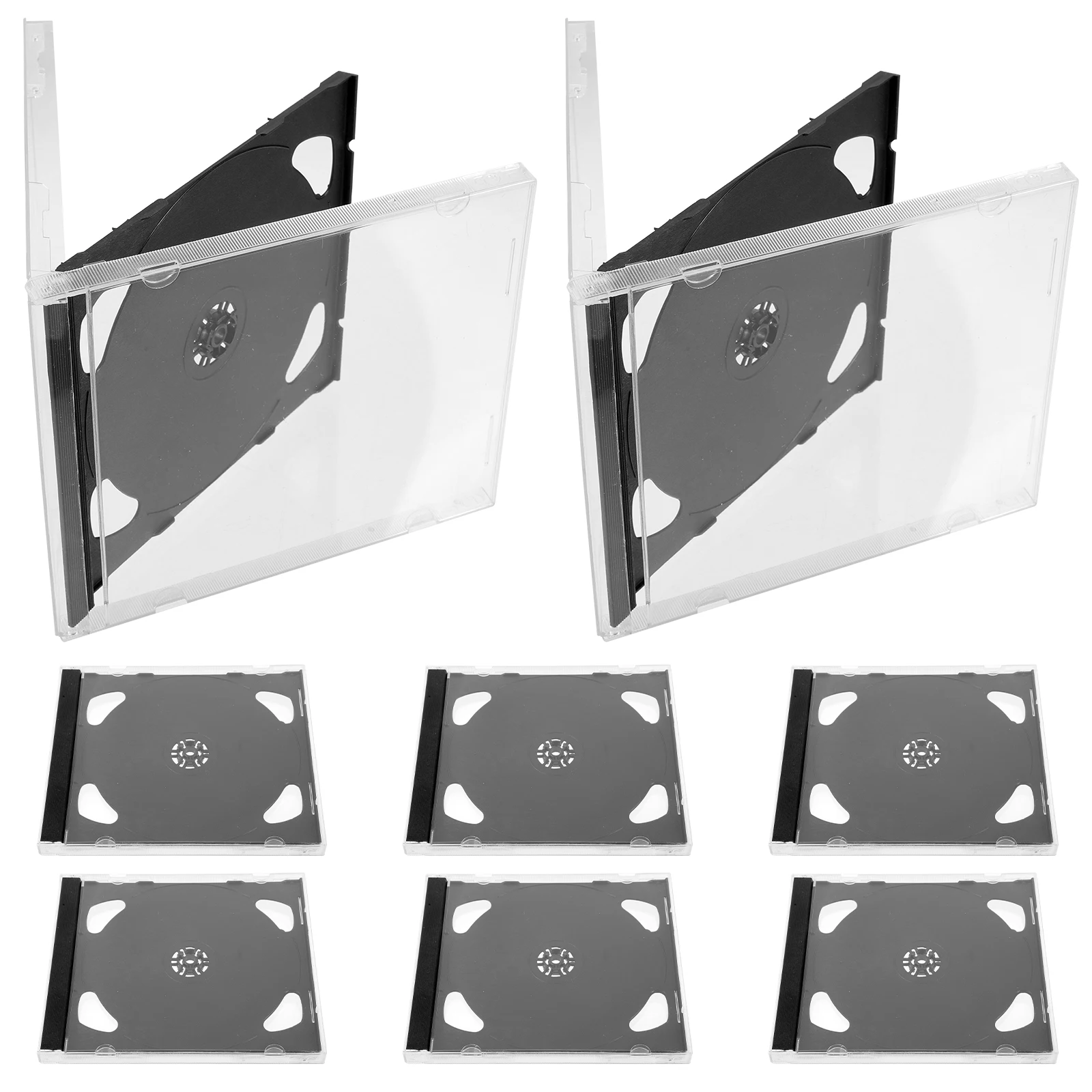 

6 Pcs Plastic CD Disc Box and Dvd Storage Disk Case Discs Holder Square Jewel Cases