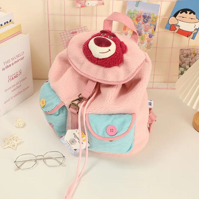 Disney Genuine Strawberry Bear Qiqi Dreamland Autumn and Winter Plush Doll Backpack Is The Best Birthday Gift for Friends