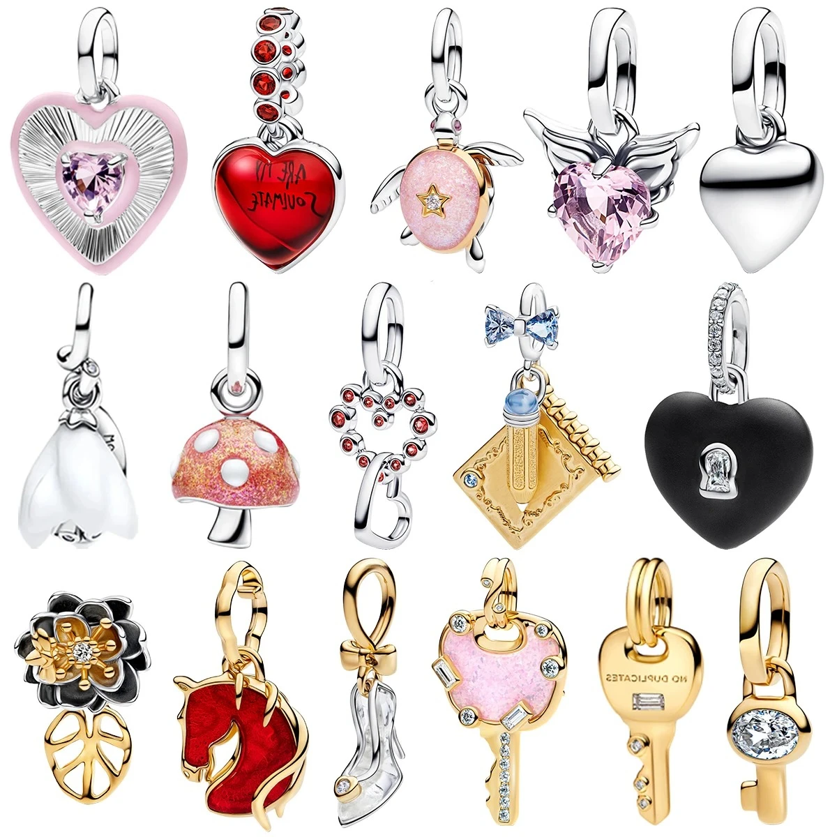 

Новинка 2026: Металлические шармы-сердечки, грибы, цветы, песочные часы, каблуки, креативные подвески, бусины для браслетов и ожерелий, изысканные ювелирные украшения, подарок