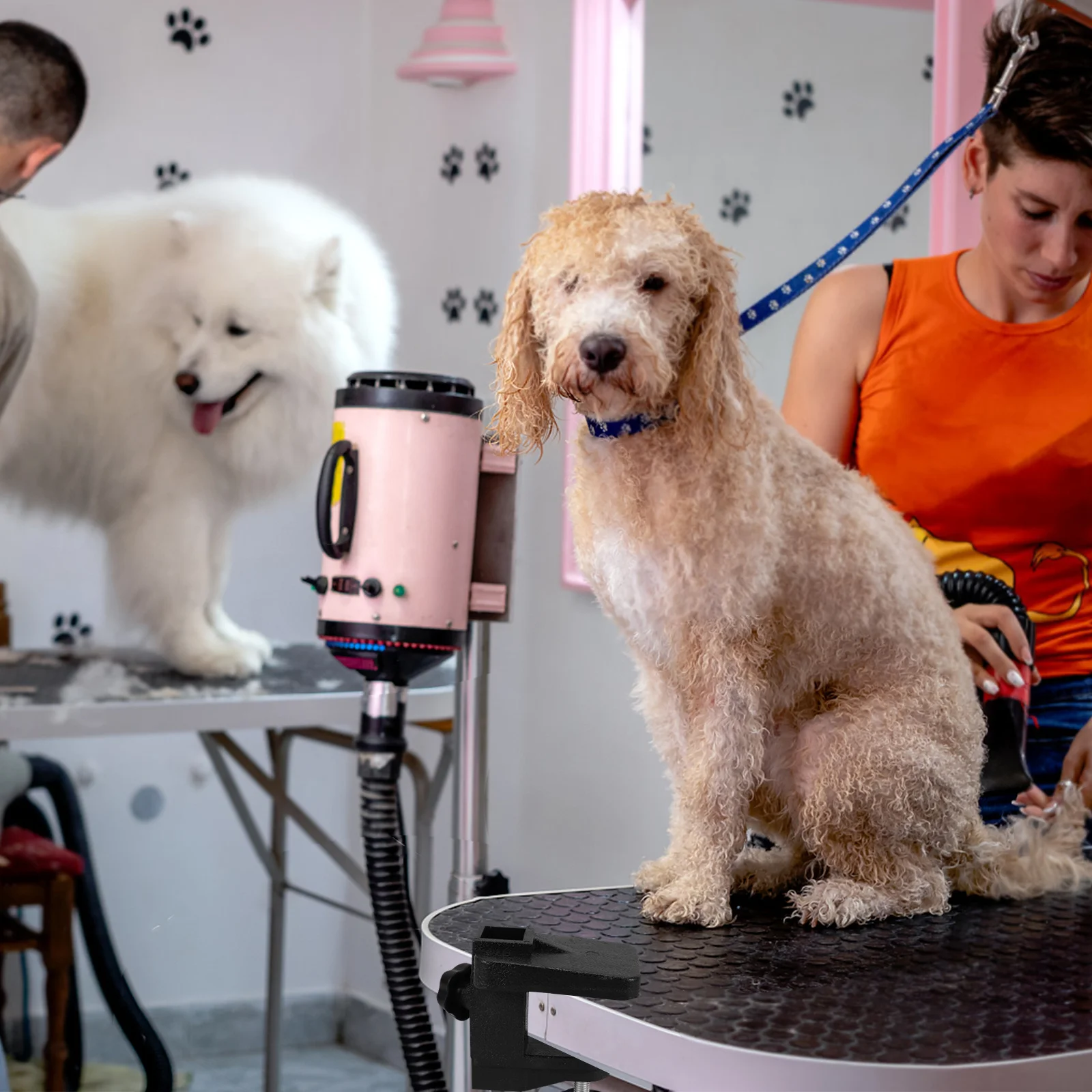 Abrazadera de mesa para el cuidado de mascotas, barra de suspensión de Metal negro resistente, Clip de fijación, accesorio de mesa de aseo confiable, suministro para mascotas