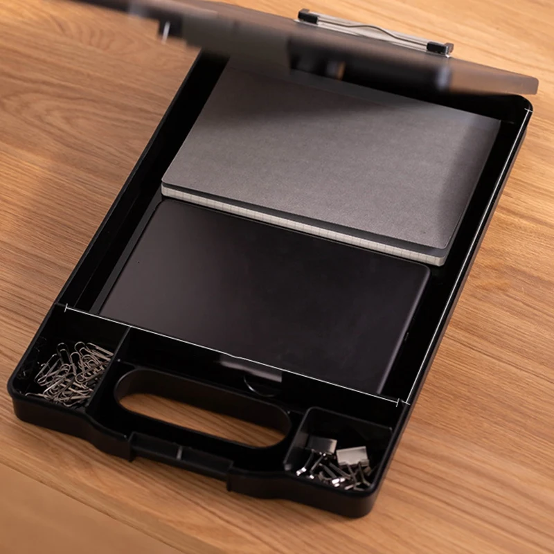 A4 Plastic Storage Clipboard File Box Case Document File Folders Clipboard Portable Clipboard Storage Case