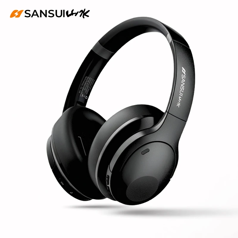 Sansui TD46 ANC Wireless Bluetooth 5.4 Earphone 50dB Active Noise Cancellation Headsets Over-ear Headset with External Mic