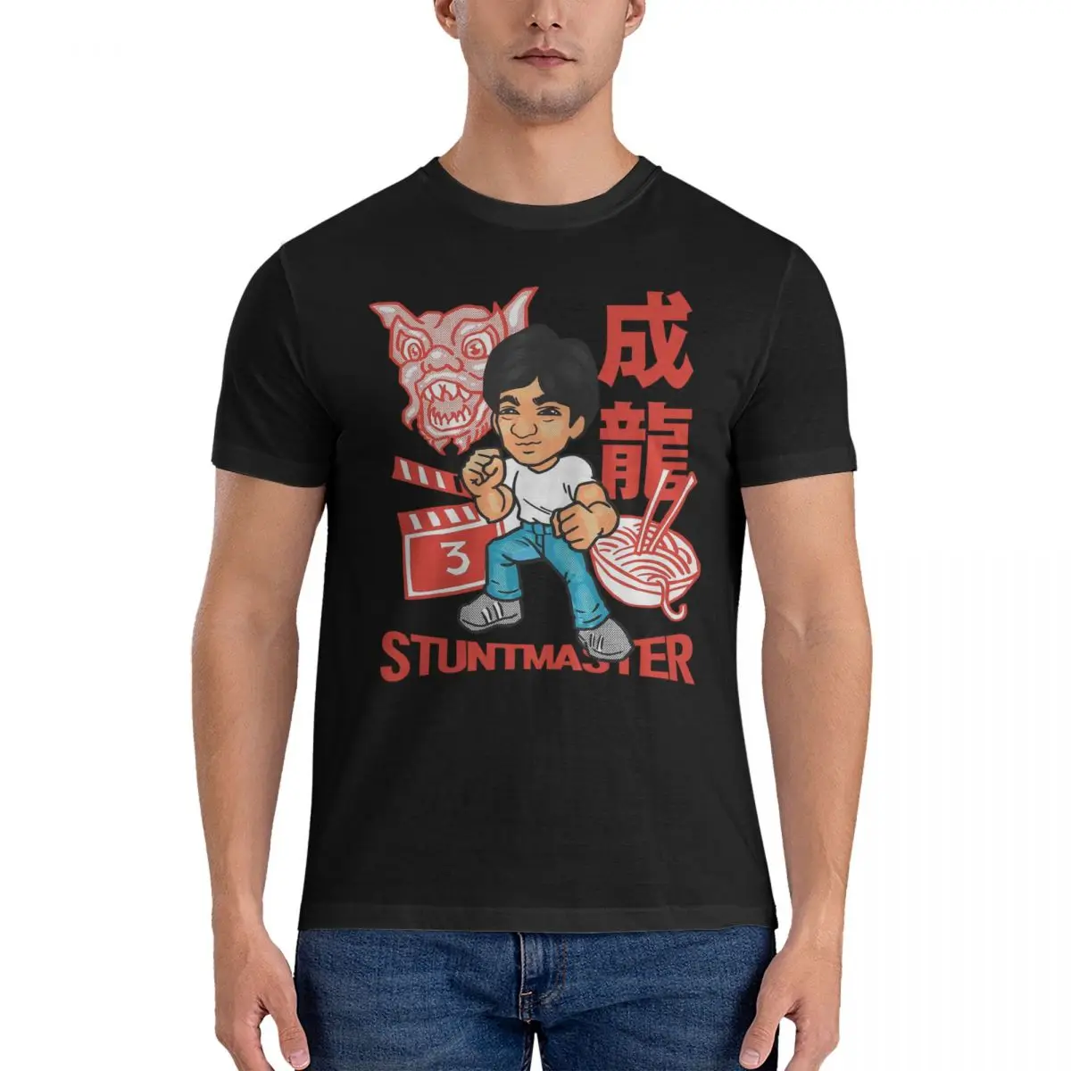 Футболка мужская с коротким рукавом и круглым вырезом, из чистого хлопка