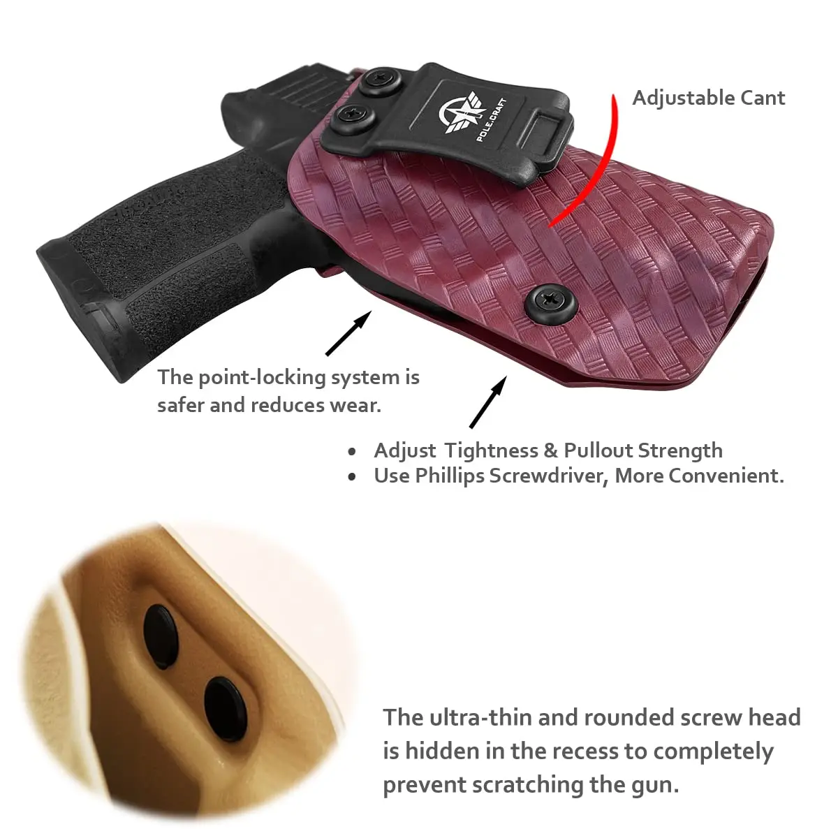 P365XL الحافظة IWB Kydex الحافظة مخصص صالح: Sig Sauer P365XL مسدس داخل حزام مخفي تحمل-Adj. غير قادر على الاحتفاظ