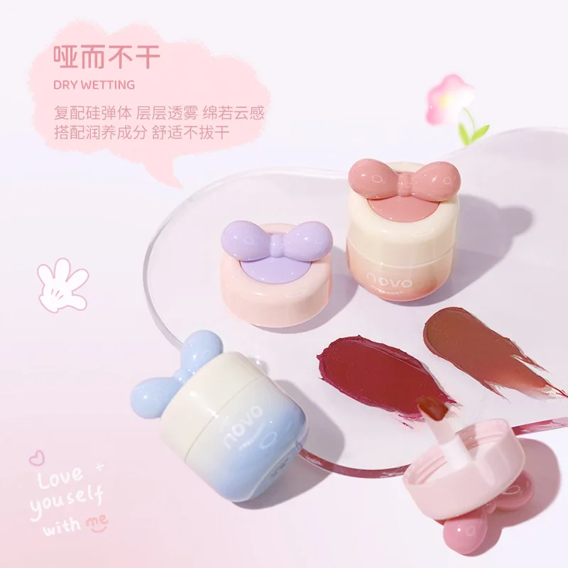 Nevoeiro veludo lama labial superfície fosca de longa duração à prova d'água copo antiaderente batom de estudante melhora a tez e desbota linhas labiais