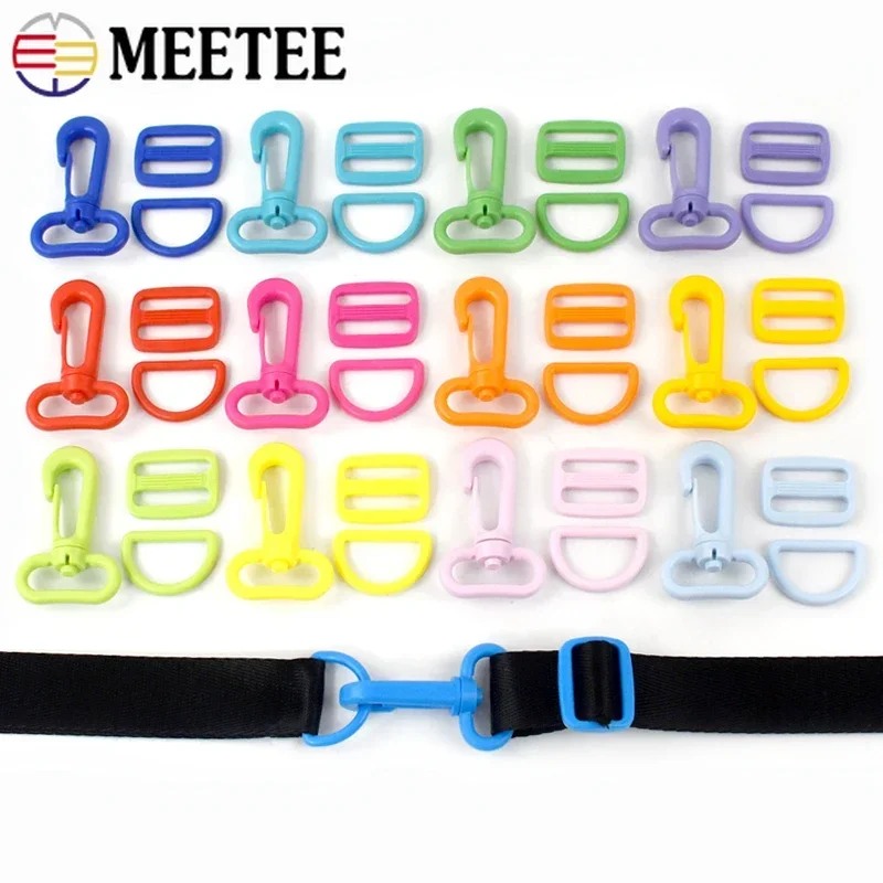 5/10Sets Strap Buckle for Backpack Bag Plastic Ring Lobster Clasp Tri-Glide Slider Adjuster Hooks Belt Connector DIY Accessories