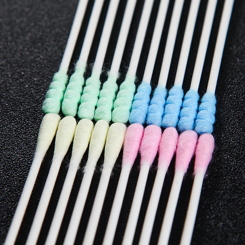 500 Count - Spiral&Round Double Tips Cotton Swabs, Organic Cotton Buds for Makeup Remover Ears Cotton Swabs Cosmetic Tool