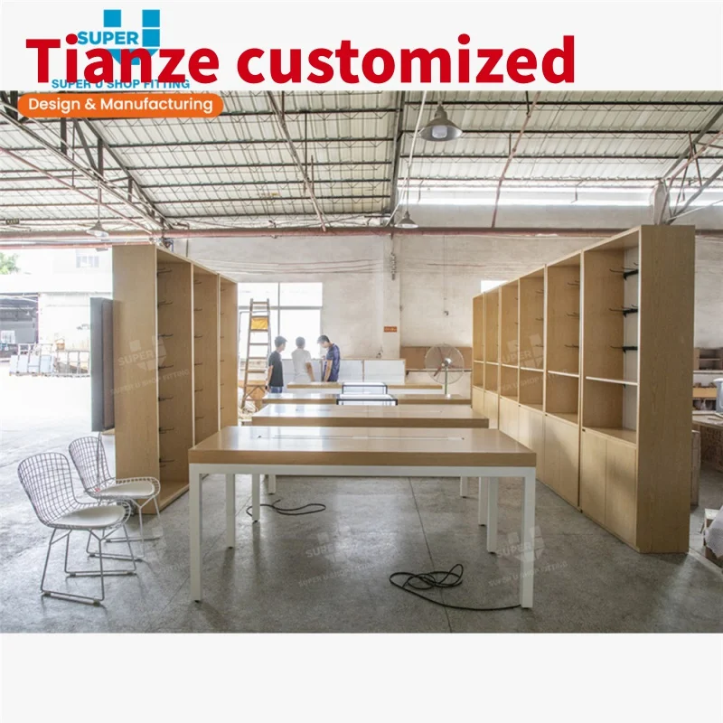 

(customized)Custom Wooden Store Display Table Commercial Retail Store Furniture Showcase China Manufacturers Counter Desk