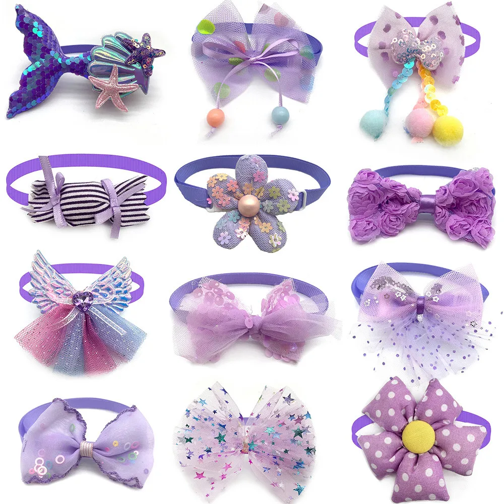 Wholesale Cute Puppy Small Dog Bow Ties Mixcolor Dog Bow Tie Collar Adjustable Small Dog Neckties Dog Accessories Pet Supplies