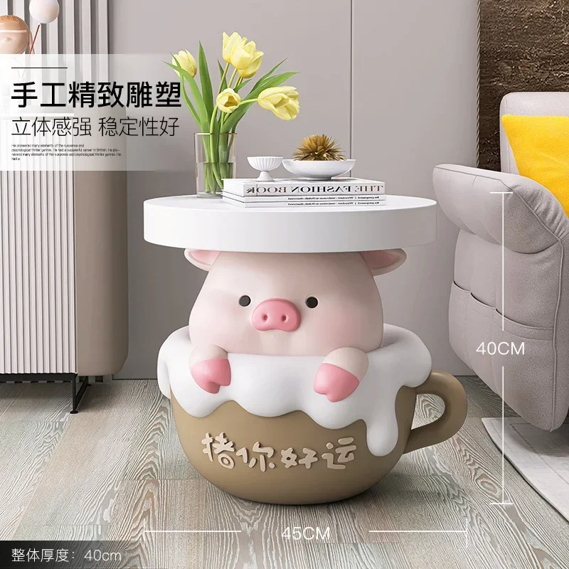 Cream Wind Cute Pig Floor Decoration Coffee Table Living Room Sofa Edge A Few Home Accessories Nightstand Housewarming Gift