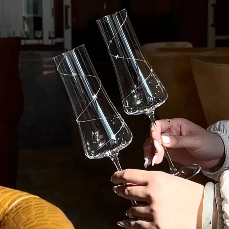 Copa de champán Simple, copa de fruta espumosa especial de diseño original, copa de cristal de barra de alto valor