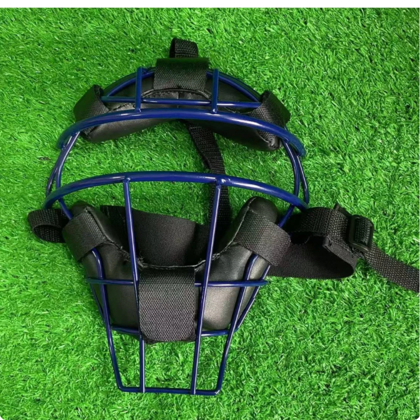 Picture 5: Baseball Catcher Face Mask Adjustable Straps Catcher Face Mask Safety Frame Curved Top Bar Athletic Equipment Comfortable Fit