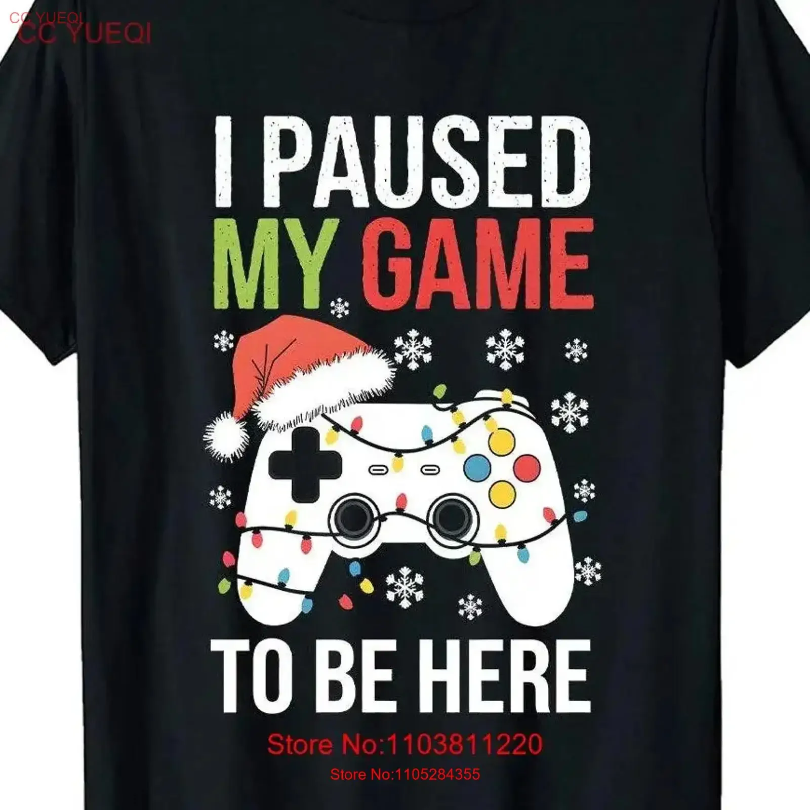 Christmas I Paused My Game To Be Here Funny Gamer Boys Men T Shirt Wife Dad Husband Son vintage Washed Stretched Stylish Casual
