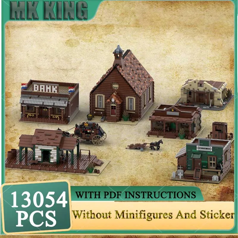 

Moc Building Bricks Western Town Collection of Large Set Series Technology Modular Block Toy DIY Set Assembly Construstion Gifts