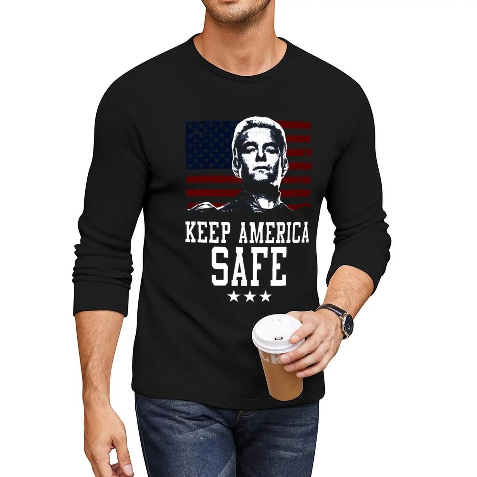 

Homelander Keep America Safe Long T-Shirt vintage clothes mens clothes