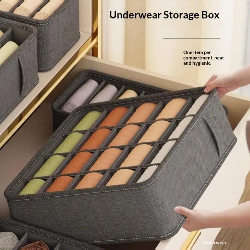 Schrank-Organizer für Unterwäsche, Aufbewahrungsbox, Schubladen-Organizer aus Stoff, faltbar, Schrank-Aufbewahrungsboxen zum Aufbewahren von Socken, Unterwäsche, Krawatten, Gürteln – Detail 6
